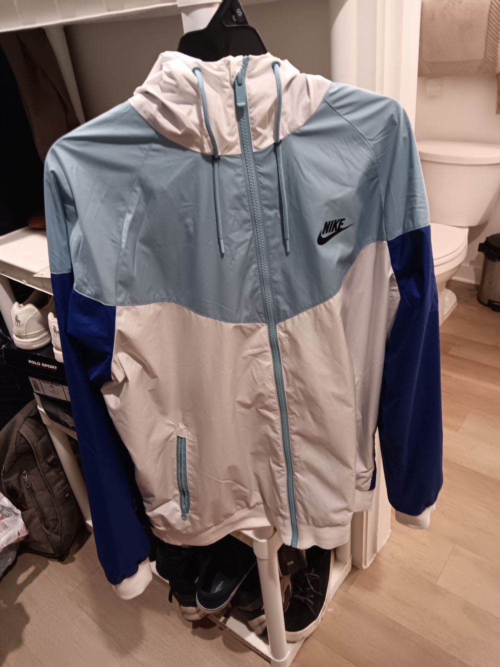 Nike Colorblock Windbreaker Jacket - Light Blue, White & Royal Blue